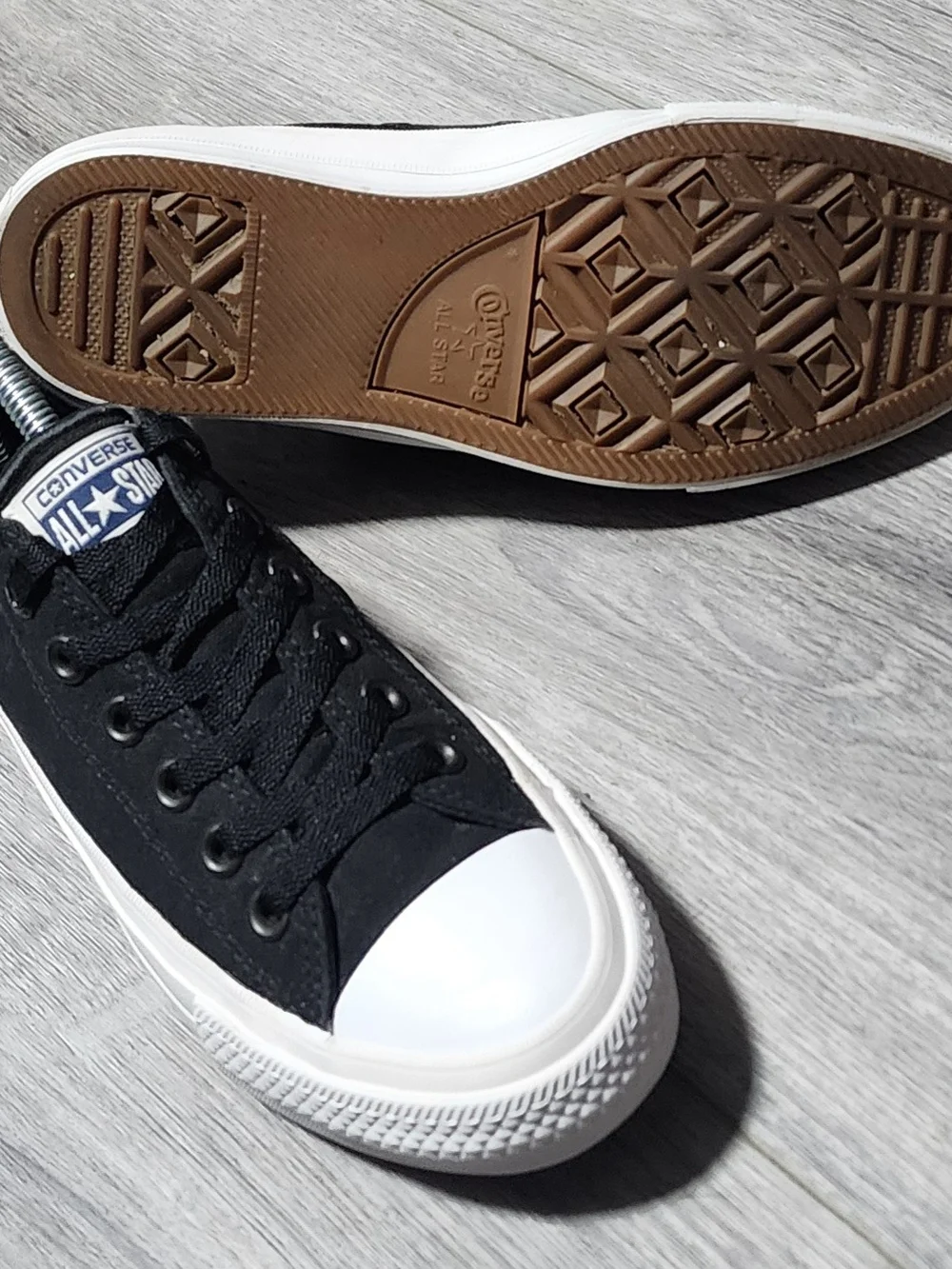 Converse Chuck Taylor All Star II Low Top Sneakers Black W/ Lunarlon  Womens 8 - Picture 7 of 8